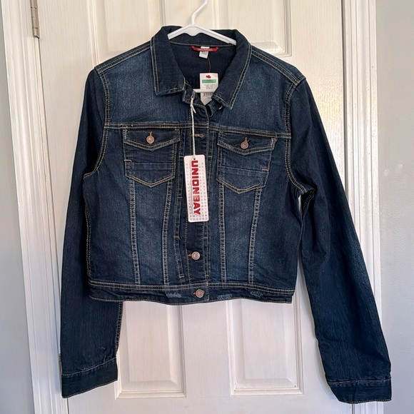 Unionbay cropped denim Jean Jacket NWT L - Picture 1 of 12